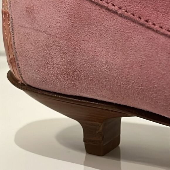 Fieramosca & Co. Pink‎ Suede/Leather Square Toe Kitten Heel Shoes Size 10 - Picture 7 of 16